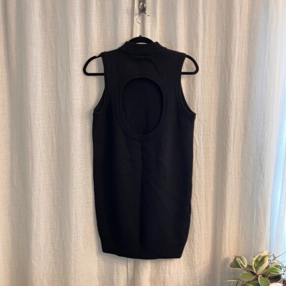 T Alexander Wang Black Sweater Mini Dress w/ Back Cutout - Picture 3 of 4